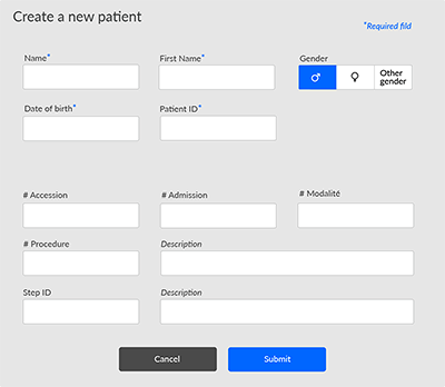 Create a new patient Window