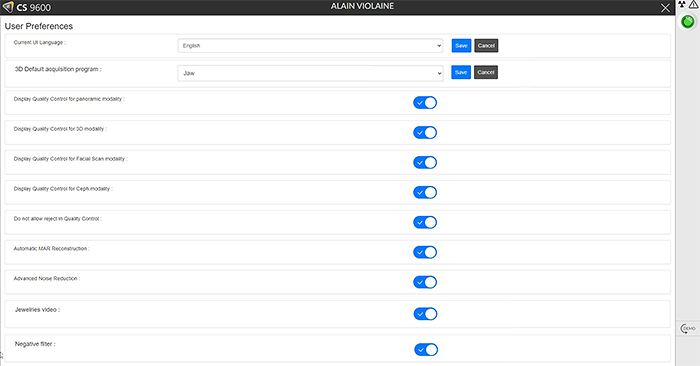 User Preferences Window