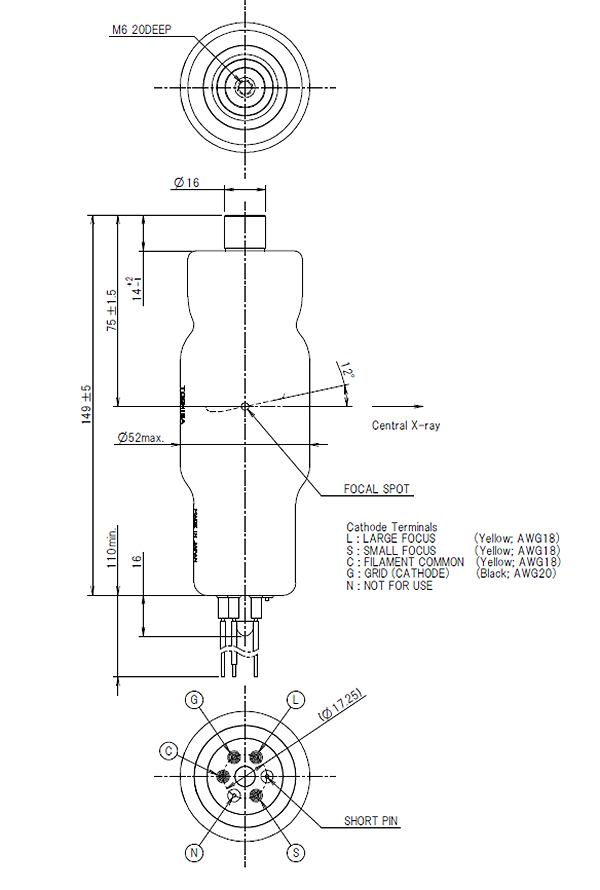 X-Ray Tube Drawing: DF-071G