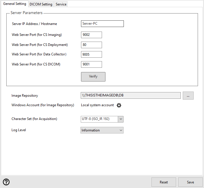 CSIS-Config-general-DICOM