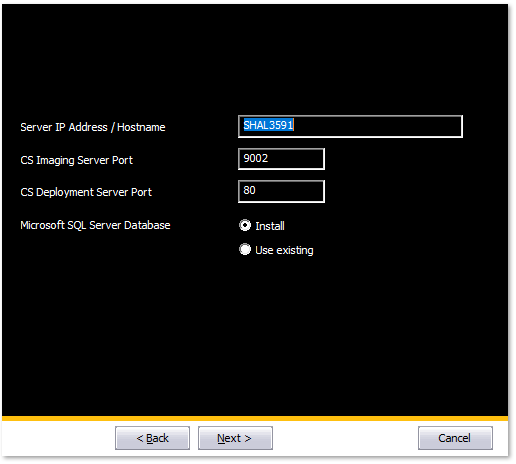 CS Imaging Server Install Use Exist