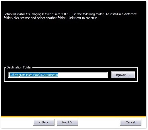 setup destination folder