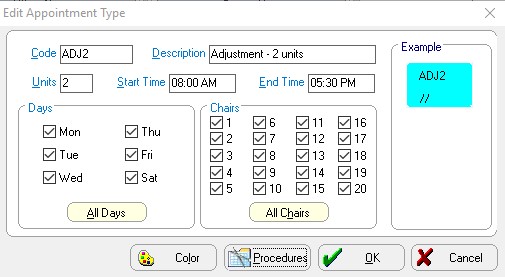 Adding Appointment Types