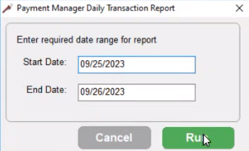 Printing a Payment Manager Daily Transaction Report