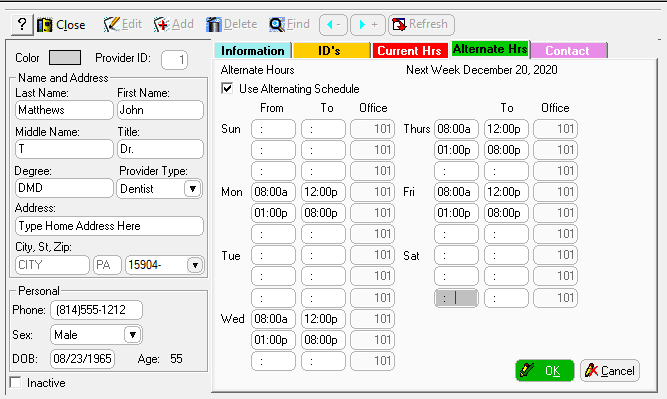 Alternate Hours